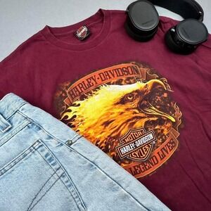 Harley-Davidson T-Shirt Mens XL Maroon Eagle Graphic Paducah KY 2012 Biker Tee